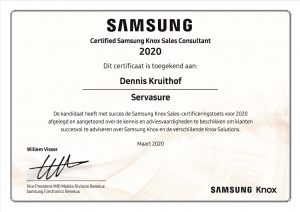 Certificaat Samsung Knox 2020