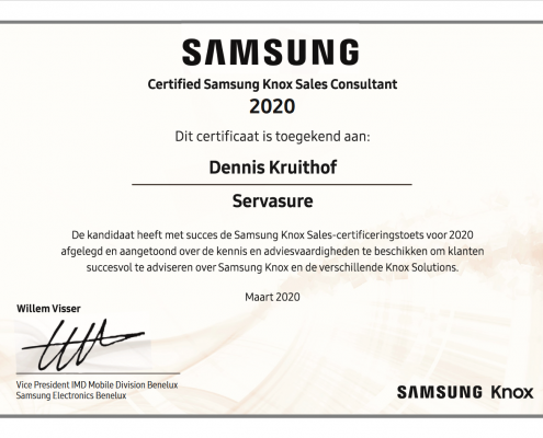 Certificaat Samsung Knox 2020